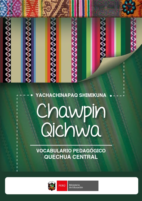 Yachachinapaq shimikuna: vocabulario pedagógico Quechua central - Primaria (MINEDU) PDF 1 Portada de Yachachinapaq shimikuna: vocabulario pedagógico Quechua central - Primaria - MINEDU